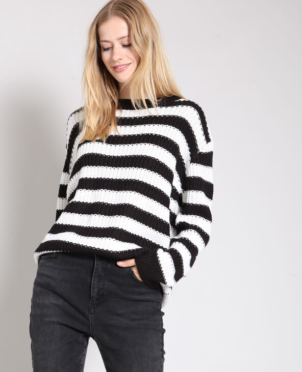 Pull à rayures blanc - Pimkie