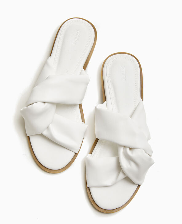 Mules plates avec brides entremêlées blanc - Pimkie