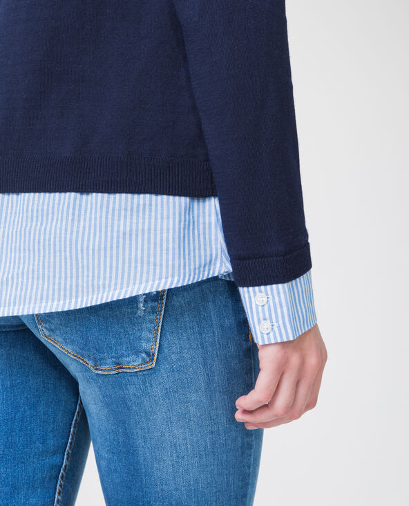 Pull chemise bleu marine - Pimkie