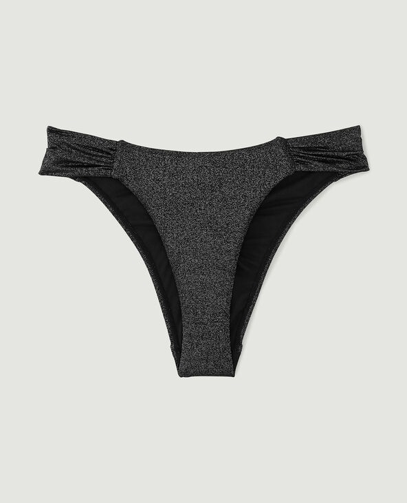 Bas de maillot culotte avec fronces noir - Pimkie