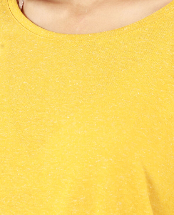 T-shirt maille chinée jaune ocre - Pimkie