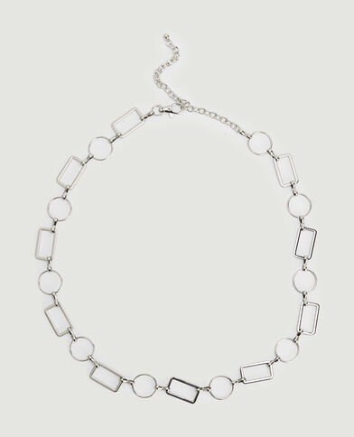 Ceinture métallique rond et rectangle gris - Pimkie