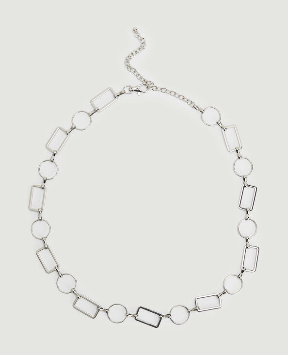 Ceinture métallique rond et rectangle argenté - Pimkie