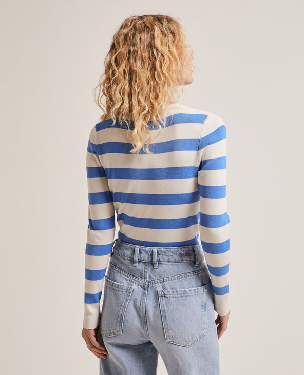 Pull moulant col rond bleu - Pimkie