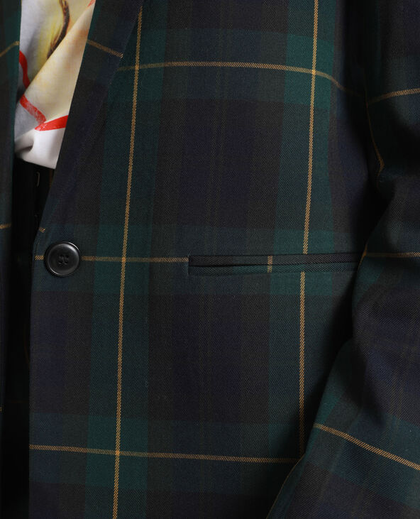 Blazer à carreaux vert foncé - Pimkie