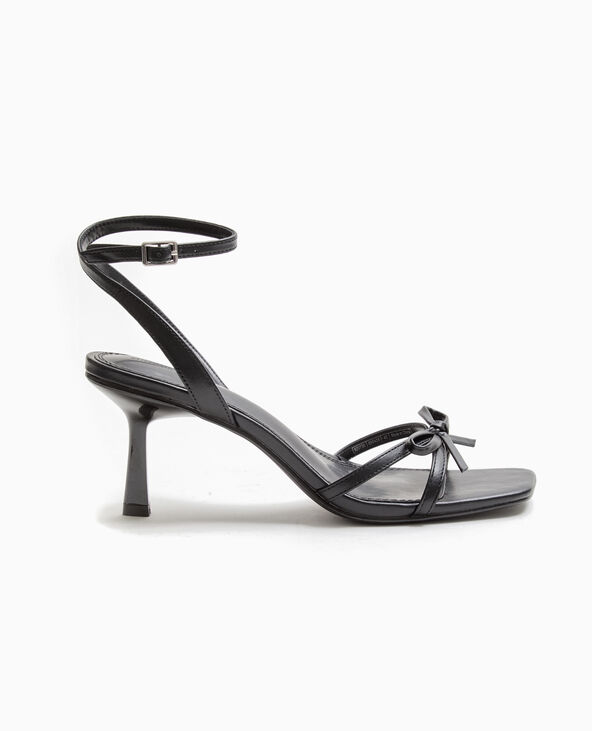 Sandales à talon avec nœud noir - Pimkie