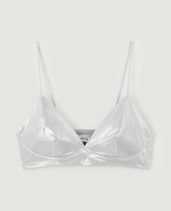 Brassière maille brillante gris clair - Pimkie