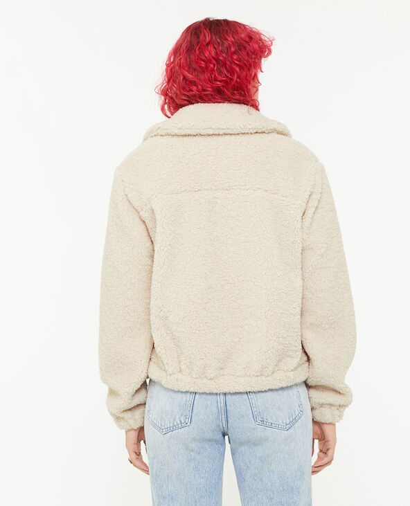 Veste zippée en sherpa sable - Pimkie