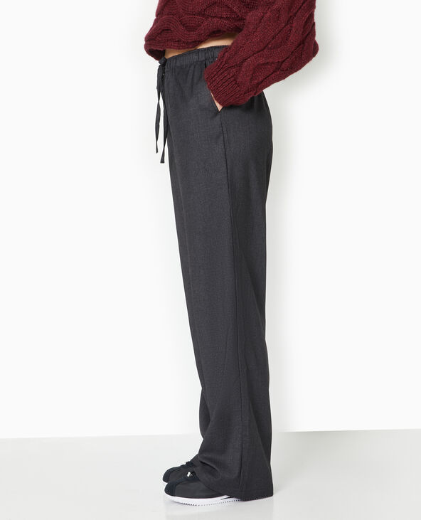 Pantalon large et droit ceinture élastiquée gris - Pimkie