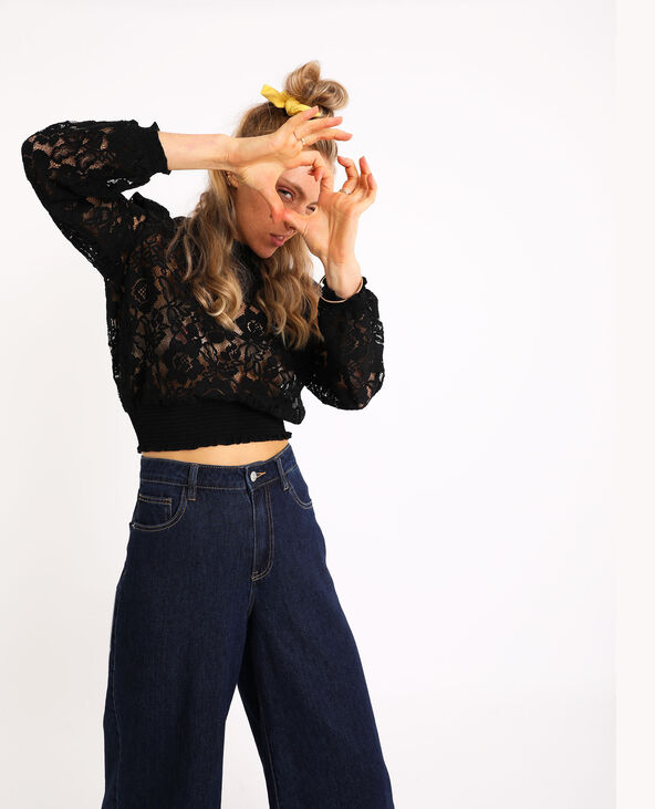 Chemisier en dentelle noir - Pimkie