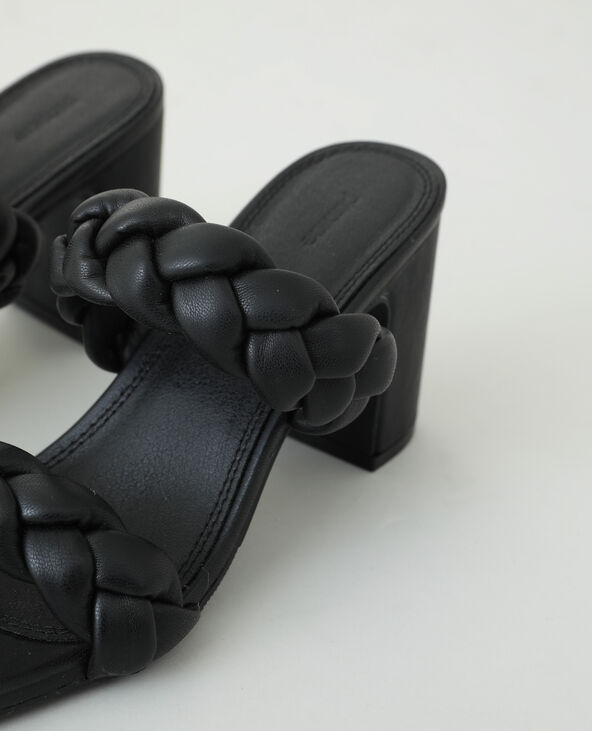 Mules à talons tressées noir - Pimkie