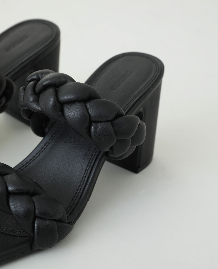 Mules à talons tressées noir - Pimkie