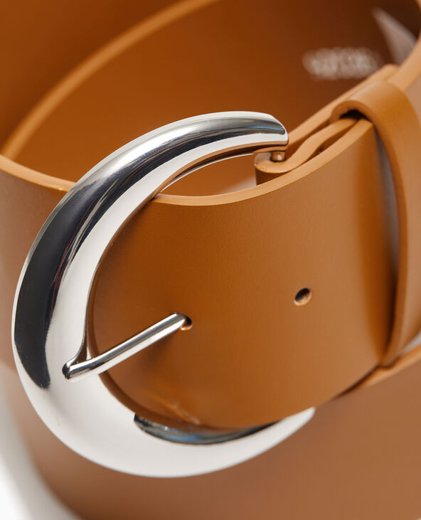 Ceinture large avec grosse boucle camel - Pimkie