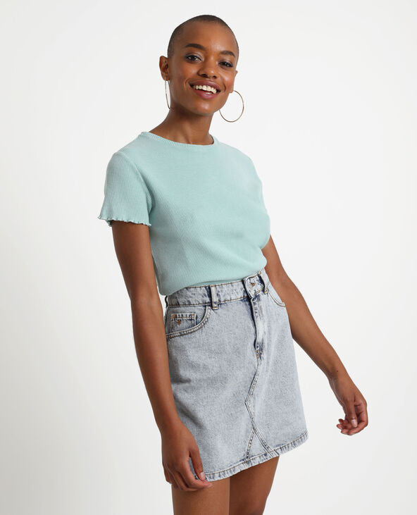 T-shirt texturé vert de gris - Pimkie