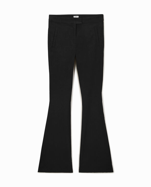 Pantalon flare en tissu stretch noir - Pimkie