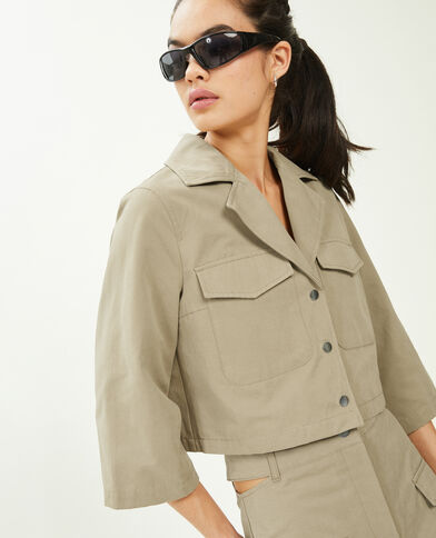 Veste courte avec pressions marron - Pimkie