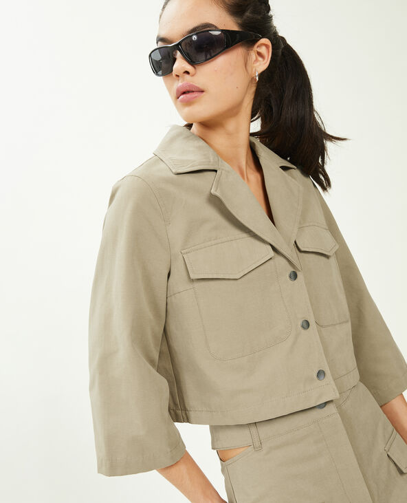 Veste courte avec pressions marron - Pimkie