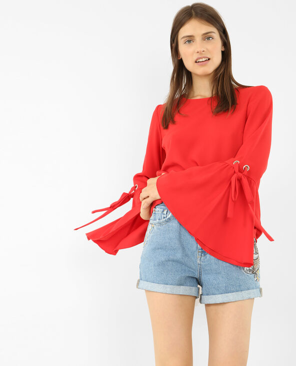 Blouse fluide manches pagode rouge - Pimkie