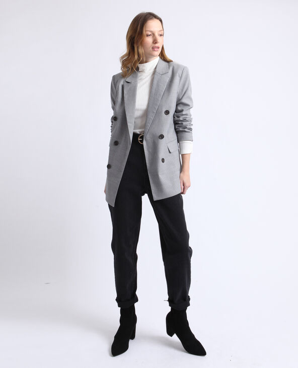 Blazer à rayures gris chiné - Pimkie