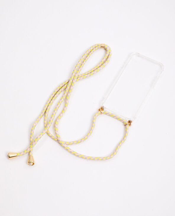 Coque avec cordon compatible iPhone jaune - Pimkie
