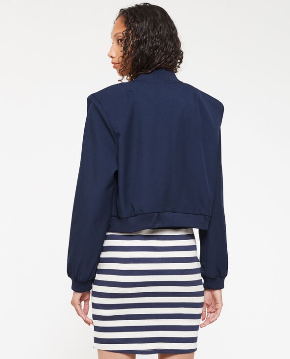 Bombers en toile avec épaulettes bleu marine - Pimkie