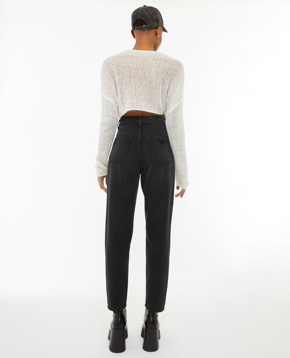 Jean mom taille haute trashé noir - Pimkie