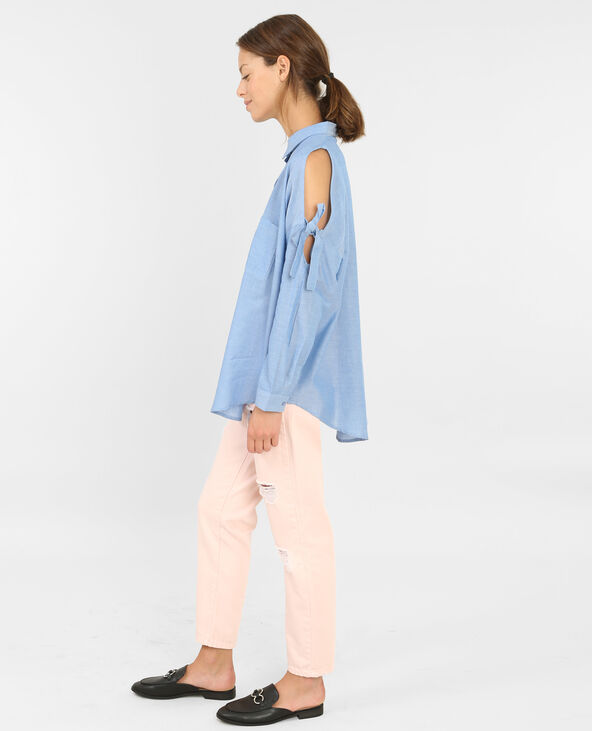 Chemise à épaules dénudées bleu - Pimkie