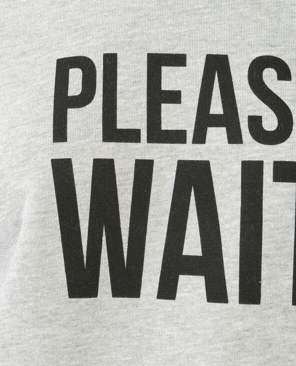Sweat à message gris chiné - Pimkie