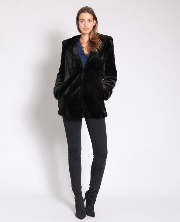Veste en fausse fourrure noir - Pimkie