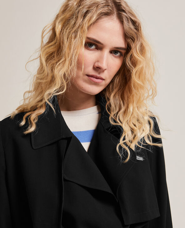 Trench fluide noir femme sale