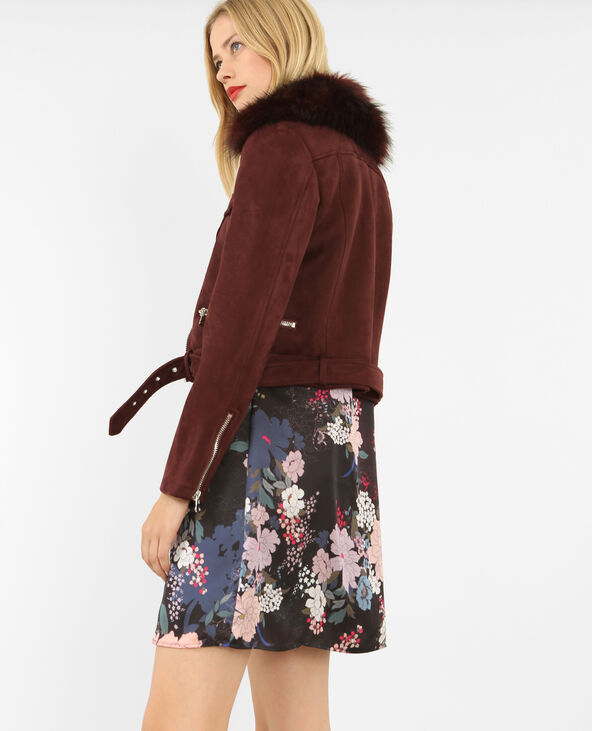 Blouson biker suédine violet - Pimkie