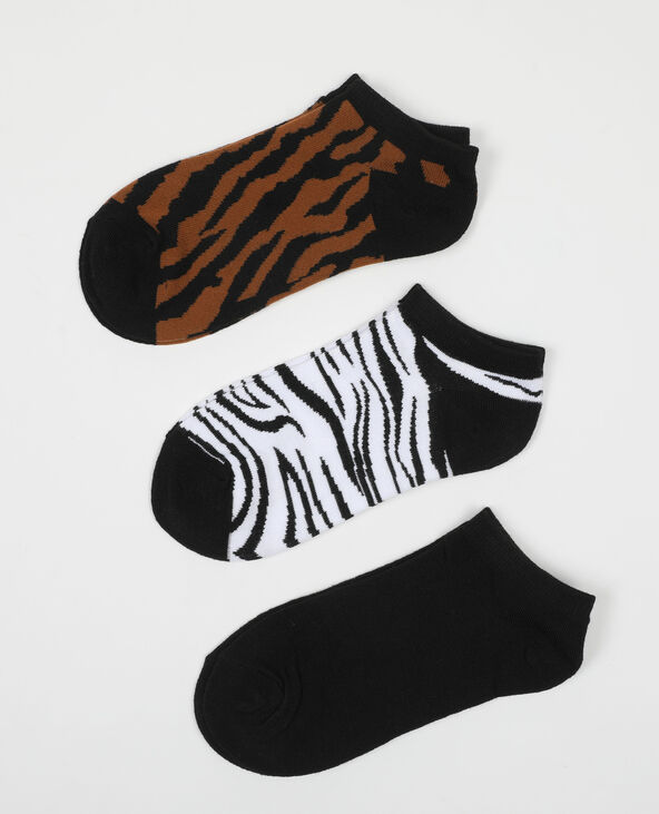 Lot de 3 paires de soquettes zèbre blanc - Pimkie