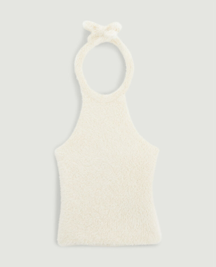 Top dos-nu en maille poilue blanc - Pimkie