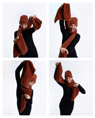 Echarpe en maille fluffy camel - Pimkie