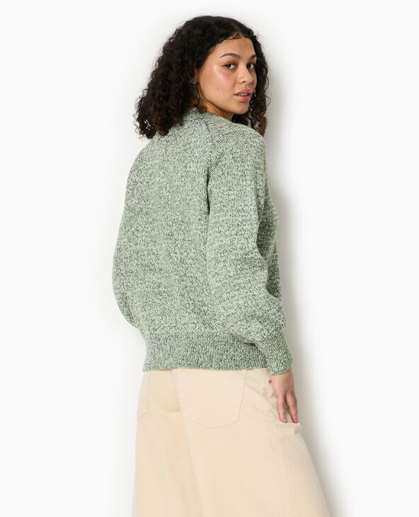 Pull oversize en maille moulinée vert kaki - Pimkie
