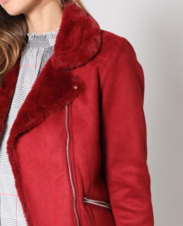Veste perfecto suédine rouge - Pimkie