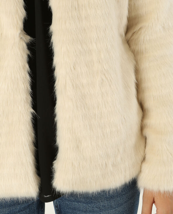 Veste fausse fourrure beige - Pimkie