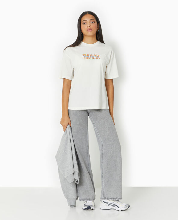 T-shirt oversize NIRVANA blanc - Pimkie