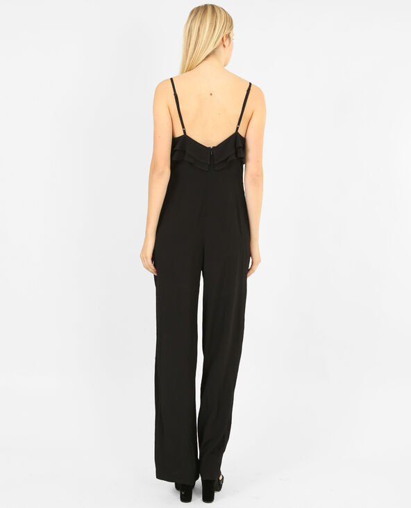 Combi-pantalon à volants noir - Pimkie