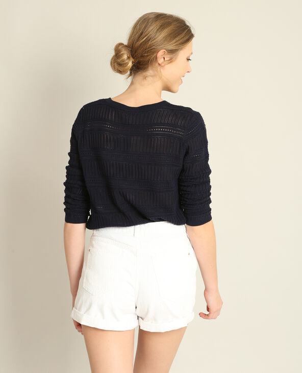 Pull ajouré bleu marine - Pimkie