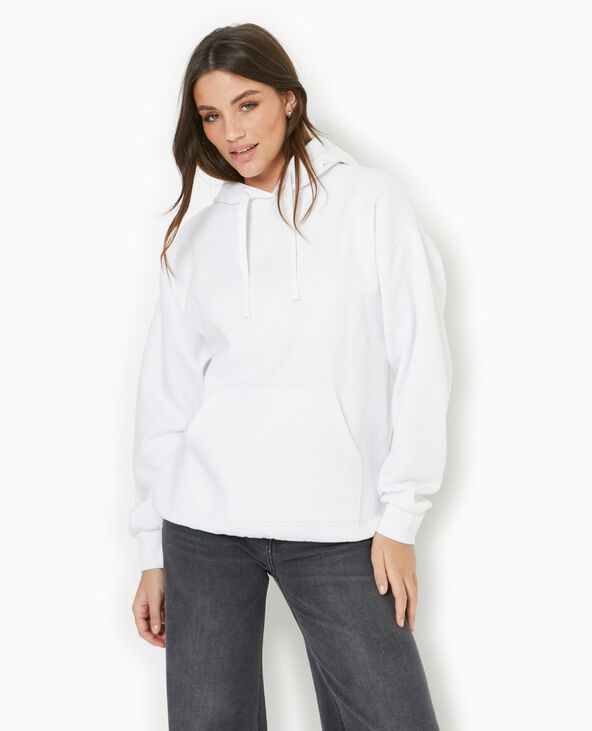 Sweat oversize à capuche avec print dos blanc - Pimkie