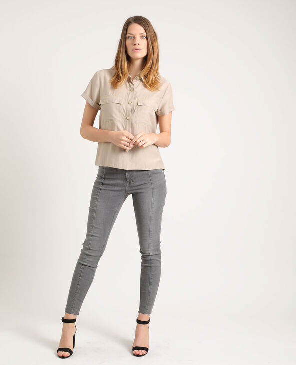 Chemise à manches courtes beige - Pimkie