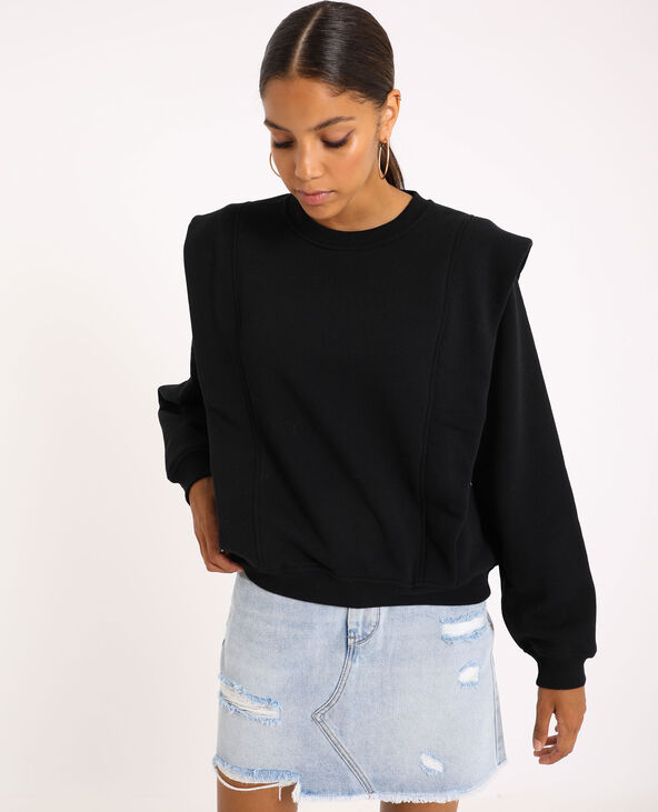 Sweat à épaulettes noir - Pimkie