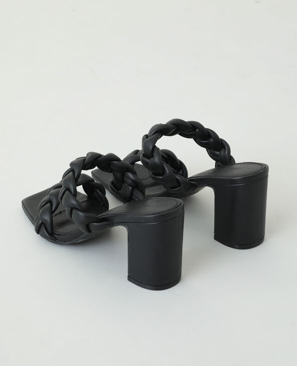 Mules à talons tressées noir - Pimkie