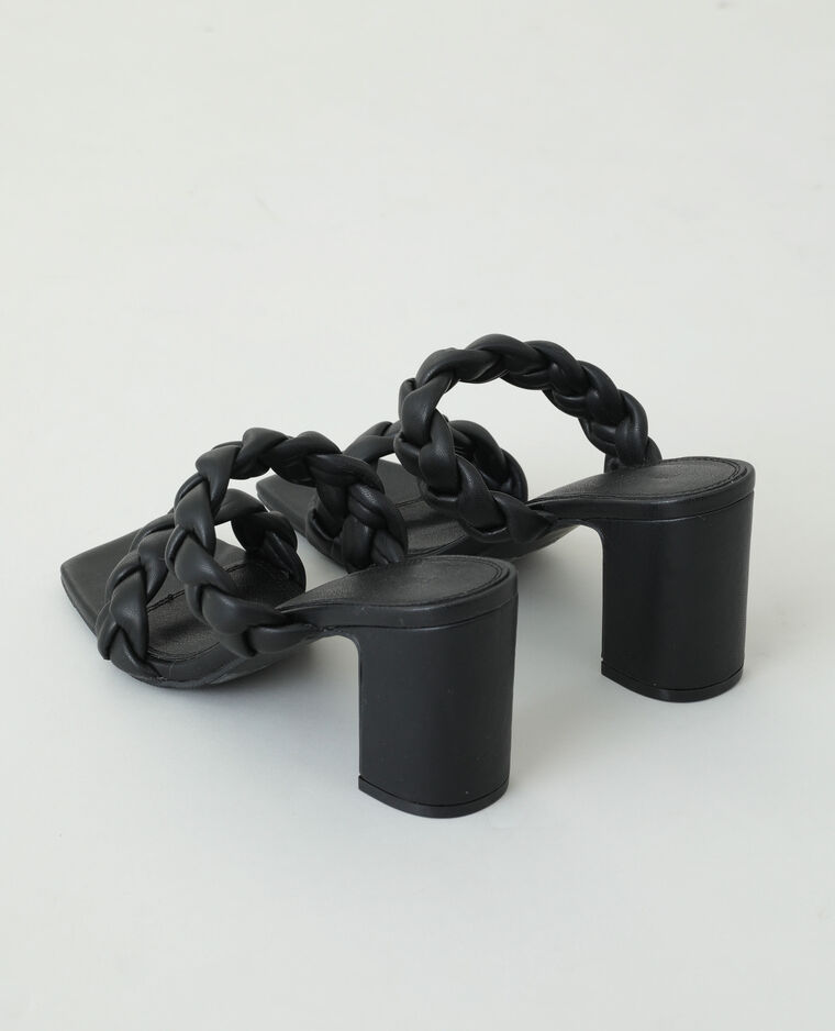 Mules à talons tressées noir - Pimkie