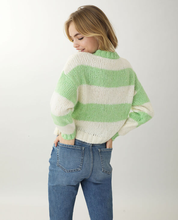 Pull vert grosse maille clearance