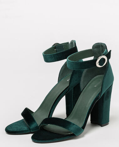 Sandales velours vert foncé - Pimkie
