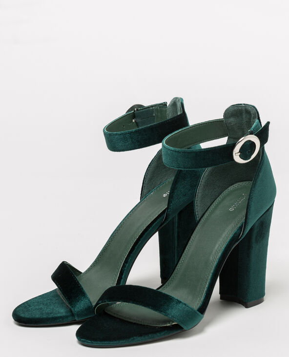 Sandales velours vert foncé - Pimkie