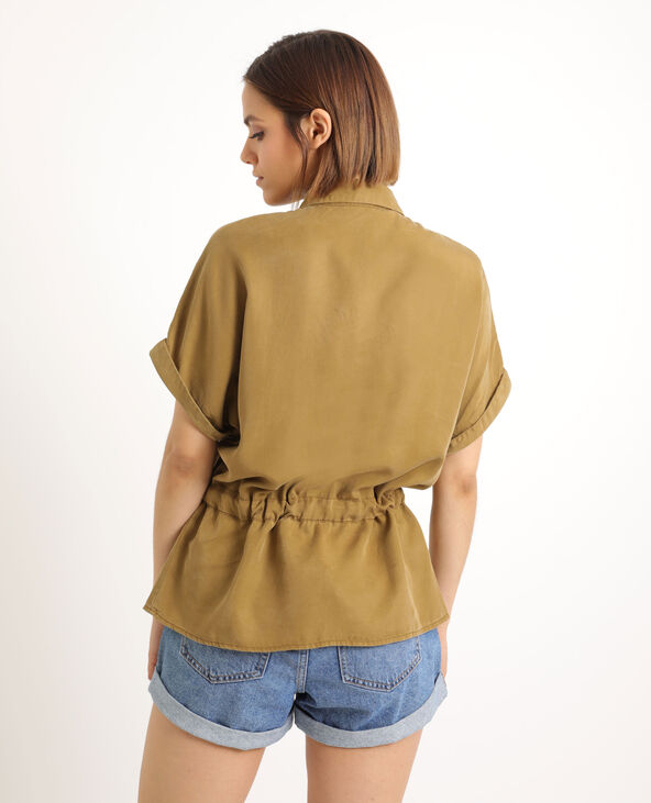Chemisier à ceinture vert foncé - Pimkie