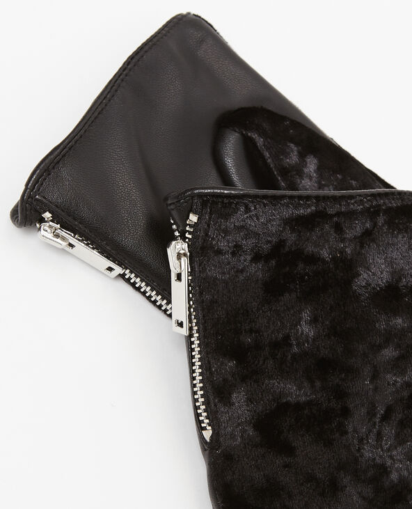 Gants bimatière noir - Pimkie